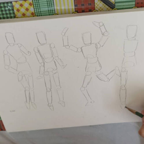 Bocetos de Captura de Movimiento con Muñeco de Madera